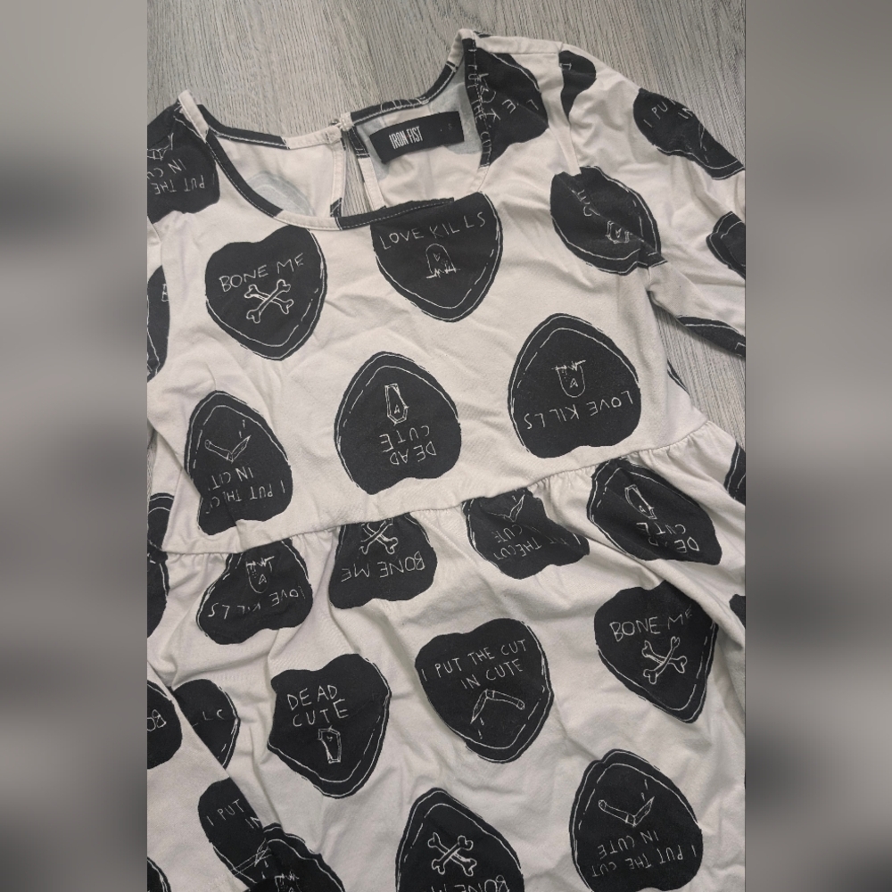 Iron Fist Bitter Sweet Conversation Heart Babydoll Dress Emo Goth Y2K S